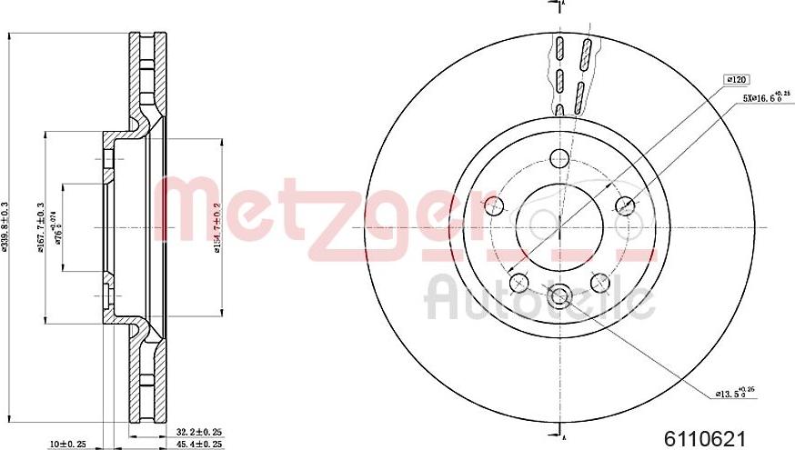 Metzger 6110621 - Гальмівний диск avtolavka.club