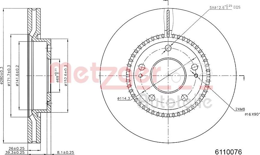 Metzger 6110076 - Гальмівний диск avtolavka.club