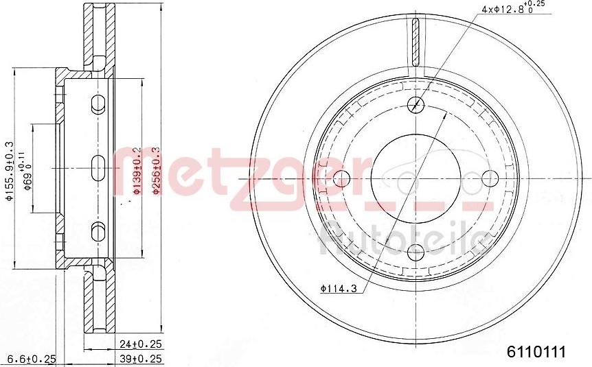 Metzger 6110111 - Гальмівний диск avtolavka.club