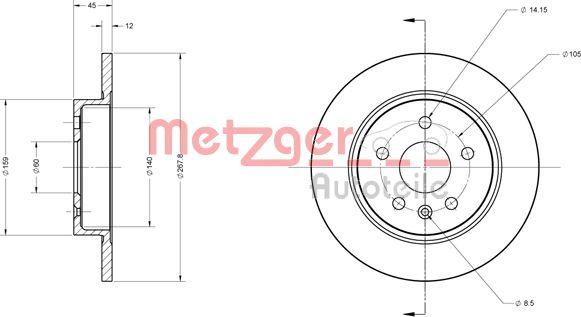 Metzger 6110130 - Гальмівний диск avtolavka.club