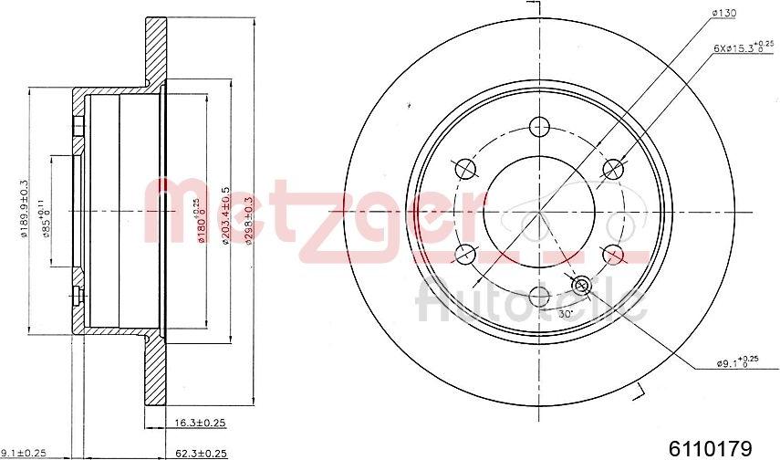 Metzger 6110179 - Гальмівний диск avtolavka.club