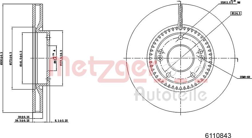 Metzger 6110843 - Гальмівний диск avtolavka.club