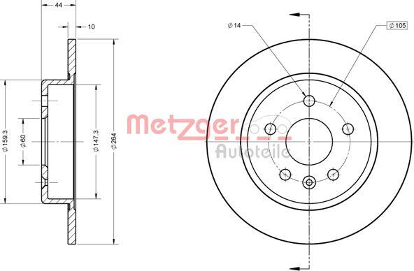 Metzger 6110847 - Гальмівний диск avtolavka.club