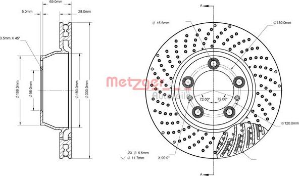 Metzger 6110863 - Гальмівний диск avtolavka.club