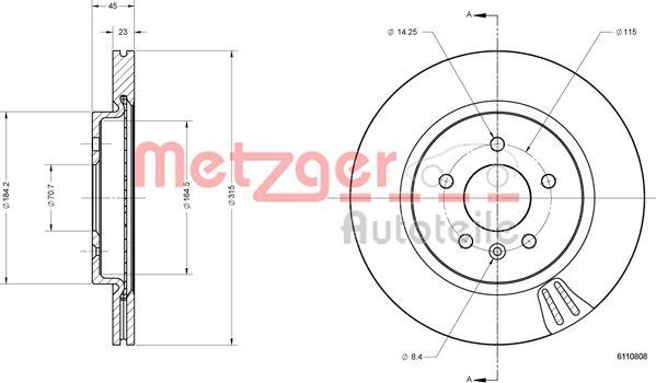 Metzger 6110808 - Гальмівний диск avtolavka.club