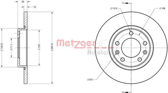 Metzger 6110815 - Гальмівний диск avtolavka.club