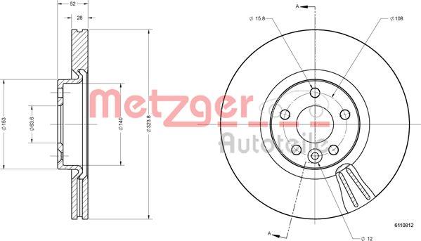 Metzger 6110812 - Гальмівний диск avtolavka.club