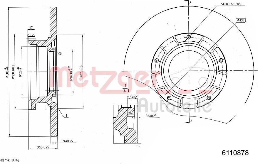 Metzger 6110878 - Гальмівний диск avtolavka.club