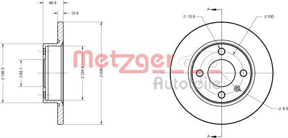 Metzger 6110309 - Гальмівний диск avtolavka.club