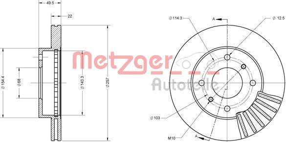 Metzger 6110312 - Гальмівний диск avtolavka.club