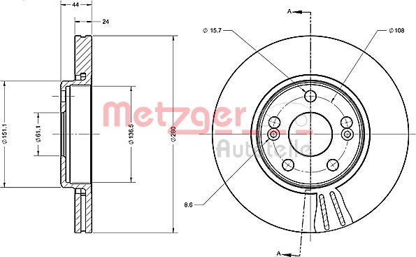 Metzger 6110386 - Гальмівний диск avtolavka.club