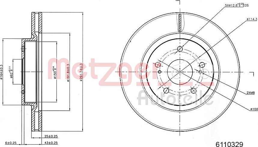 Metzger 6110329 - Гальмівний диск avtolavka.club