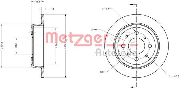 Metzger 6110244 - Гальмівний диск avtolavka.club