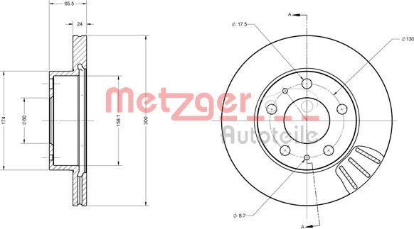 Metzger 6110252 - Гальмівний диск avtolavka.club