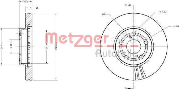 Metzger 6110280 - Гальмівний диск avtolavka.club