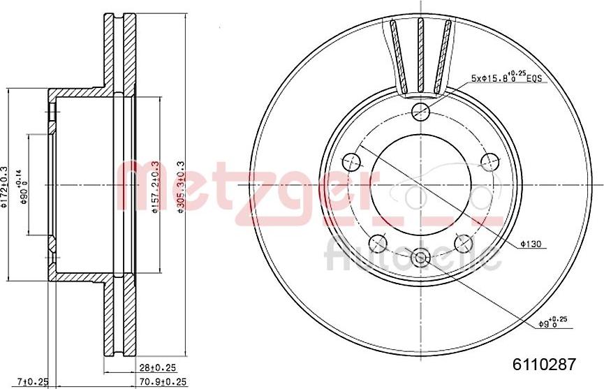 Metzger 6110287 - Гальмівний диск avtolavka.club