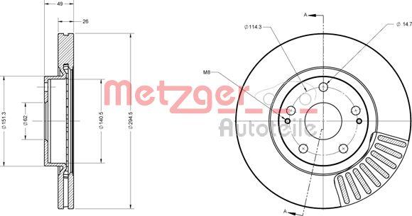 Metzger 6110276 - Гальмівний диск avtolavka.club