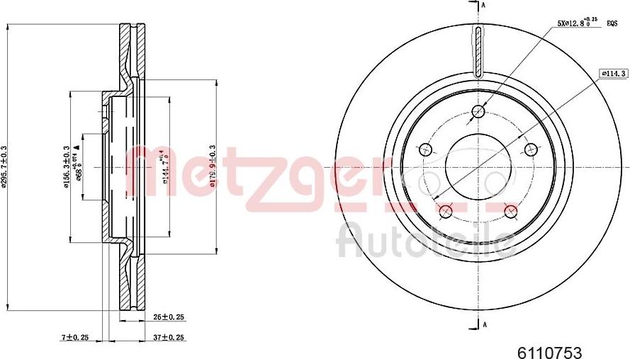 Metzger 6110753 - Гальмівний диск avtolavka.club