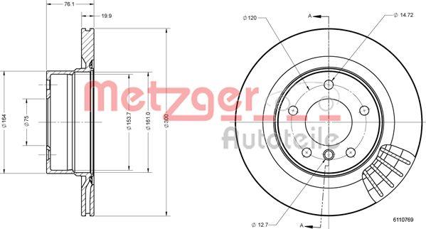 Metzger 6110769 - Гальмівний диск avtolavka.club