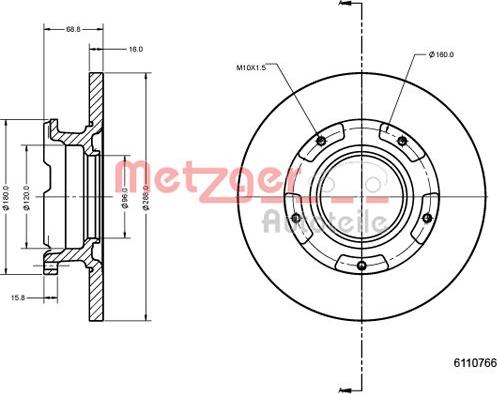 Metzger 6110766 - Гальмівний диск avtolavka.club