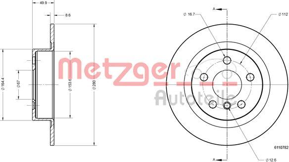 Metzger 6110782 - Гальмівний диск avtolavka.club