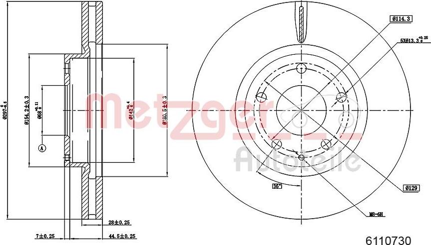 Metzger 6110730 - Гальмівний диск avtolavka.club