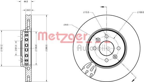 Metzger 6110729 - Гальмівний диск avtolavka.club