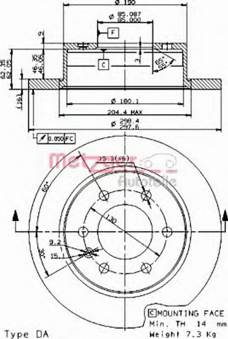 Metzger 14908 E - Гальмівний диск avtolavka.club