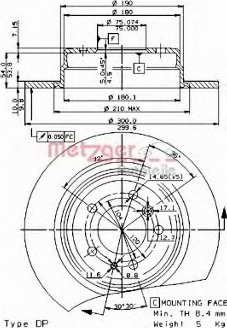 Metzger 14464 E - Гальмівний диск avtolavka.club