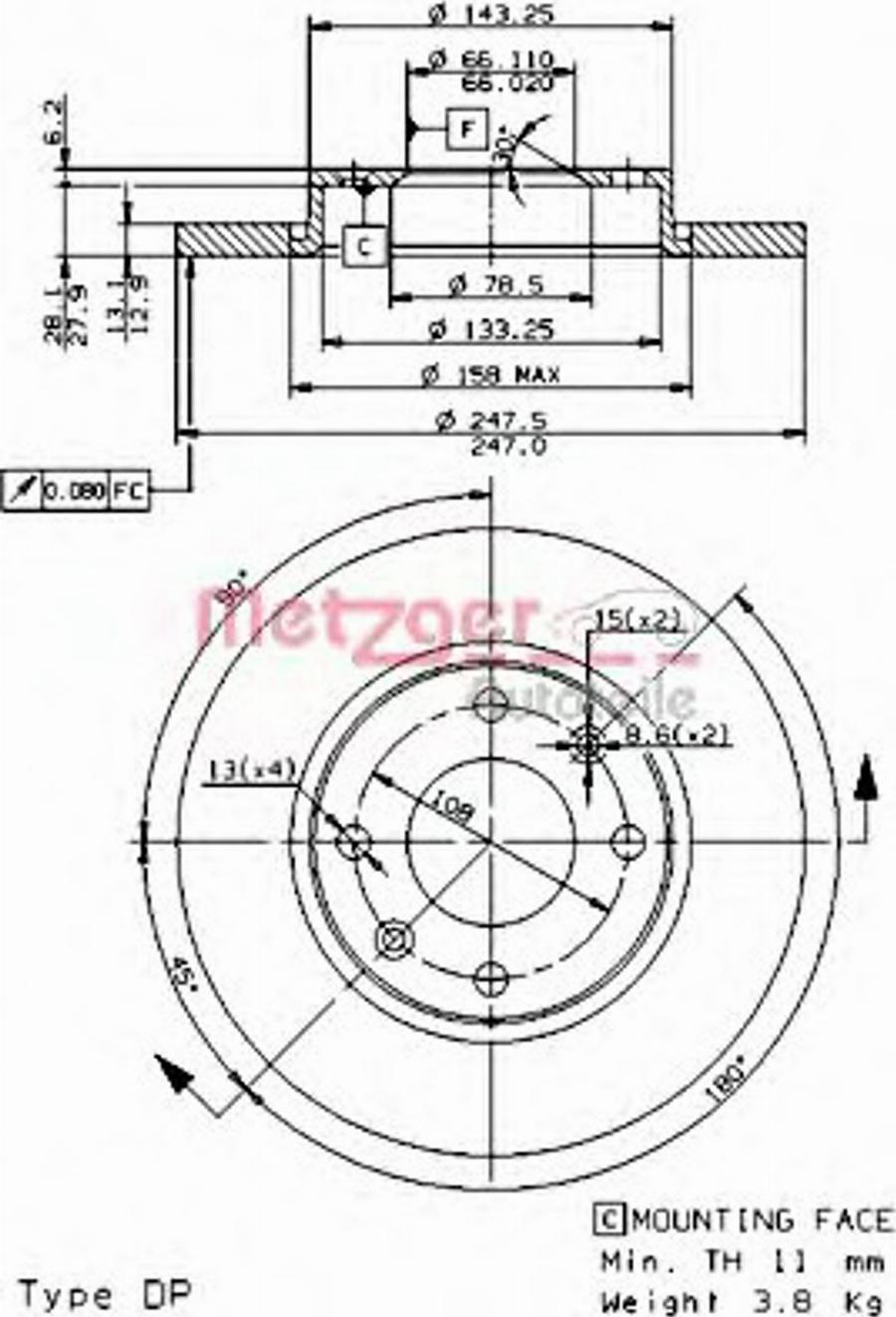 Metzger 14721E - Гальмівний диск avtolavka.club