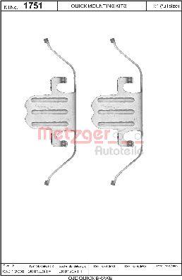 Metzger 109-1751 - Комплектуючі, колодки дискового гальма avtolavka.club