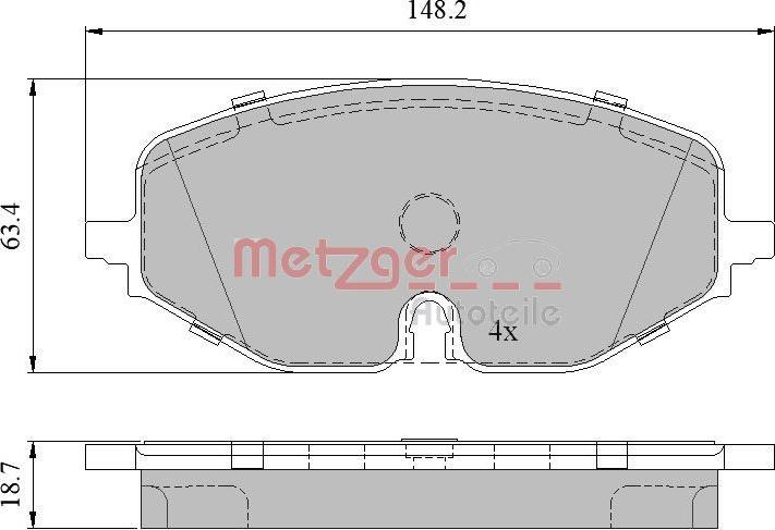 Metzger 1170949 - Гальмівні колодки, дискові гальма avtolavka.club