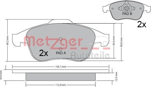 Metzger 1170409 - Гальмівні колодки, дискові гальма avtolavka.club