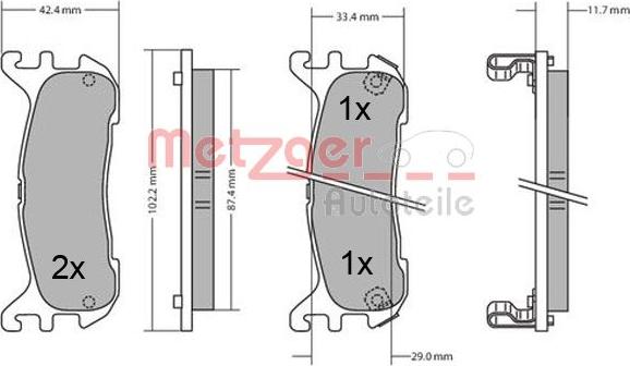 Metzger 1170431 - Гальмівні колодки, дискові гальма avtolavka.club