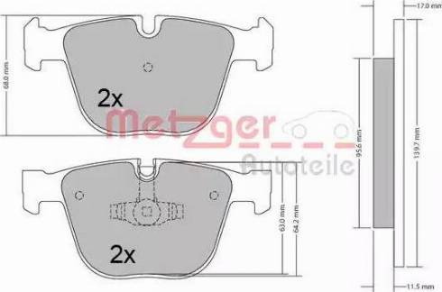 Metzger 1170421 - Гальмівні колодки, дискові гальма avtolavka.club