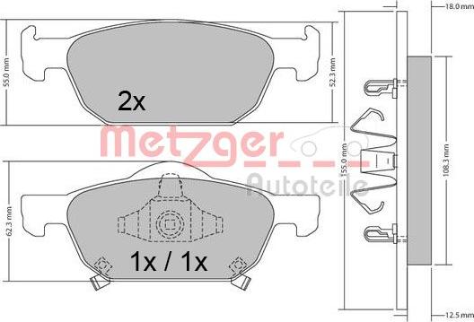 Metzger 1170594 - Гальмівні колодки, дискові гальма avtolavka.club