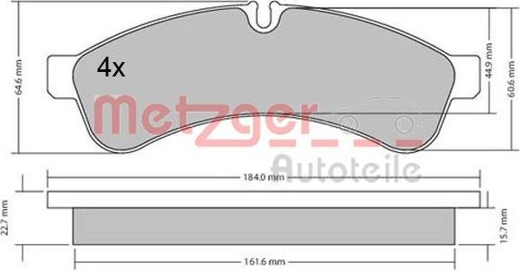 Metzger 1170544 - Гальмівні колодки, дискові гальма avtolavka.club