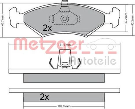 Metzger 1170568 - Гальмівні колодки, дискові гальма avtolavka.club