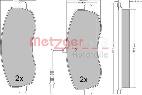 Metzger 1170563 - Гальмівні колодки, дискові гальма avtolavka.club