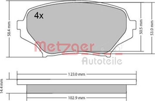 Metzger 1170589 - Гальмівні колодки, дискові гальма avtolavka.club