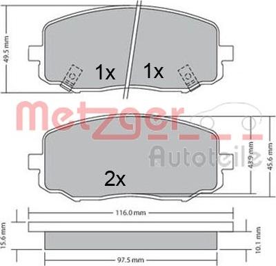 Metzger 1170588 - Гальмівні колодки, дискові гальма avtolavka.club