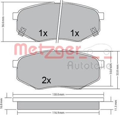 Metzger 1170524 - Гальмівні колодки, дискові гальма avtolavka.club