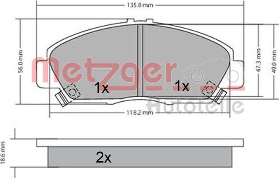 Metzger 1170576 - Гальмівні колодки, дискові гальма avtolavka.club