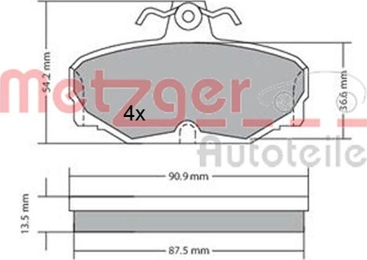 Metzger 1170570 - Гальмівні колодки, дискові гальма avtolavka.club