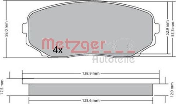 Metzger 1170654 - Гальмівні колодки, дискові гальма avtolavka.club