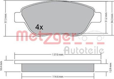 Metzger 1170651 - Гальмівні колодки, дискові гальма avtolavka.club