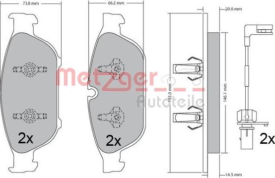 Metzger 1170657 - Гальмівні колодки, дискові гальма avtolavka.club