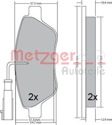 Metzger 1170615 - Гальмівні колодки, дискові гальма avtolavka.club