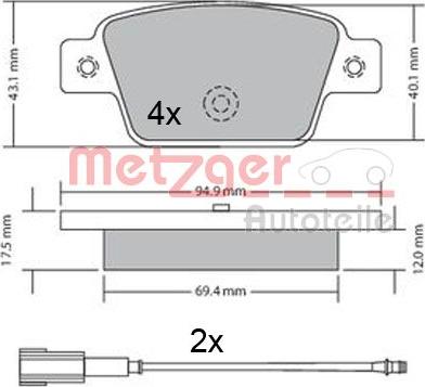 Metzger 1170682 - Гальмівні колодки, дискові гальма avtolavka.club