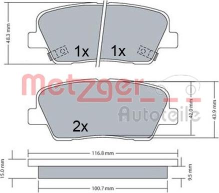 Metzger 1170687 - Гальмівні колодки, дискові гальма avtolavka.club